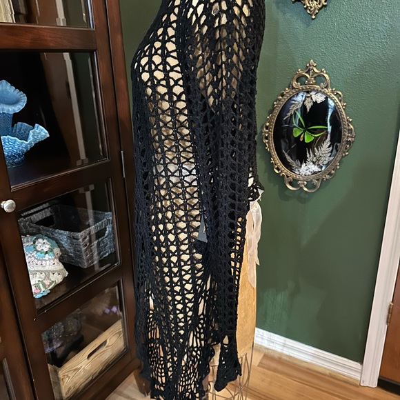 BCBGMaxAzria Black Crochet Cardigan - Picture 4 of 10
